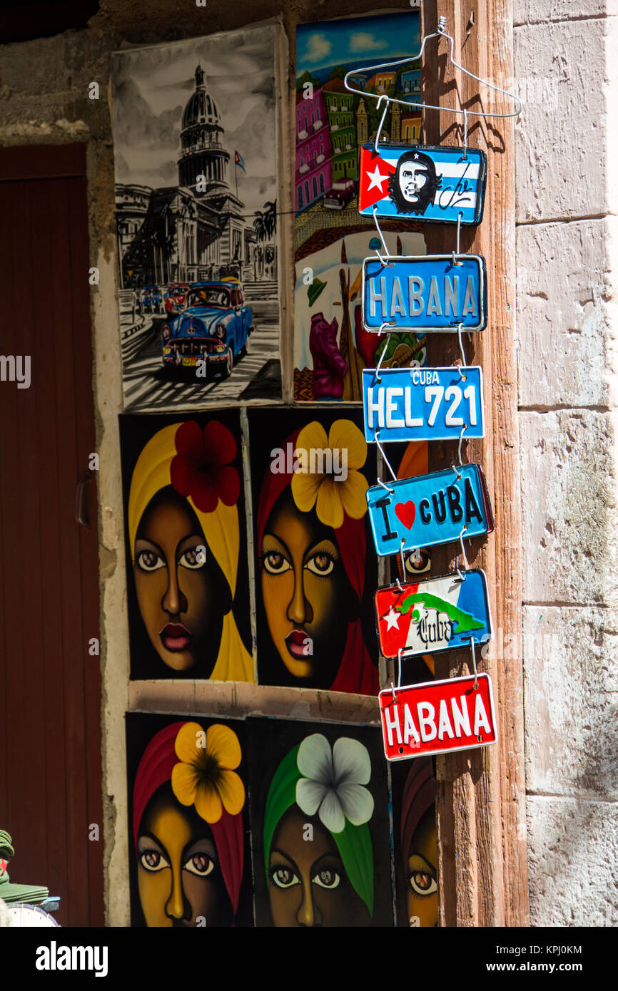 Souvenir Gemälde in Havanna, Kuba Stockfoto