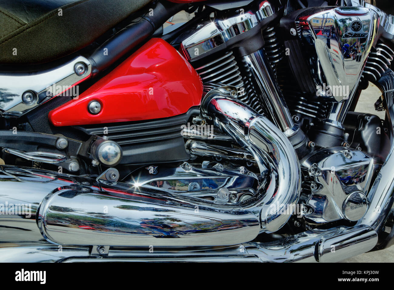 Motorrad details, Catalina Island, Kalifornien Stockfoto
