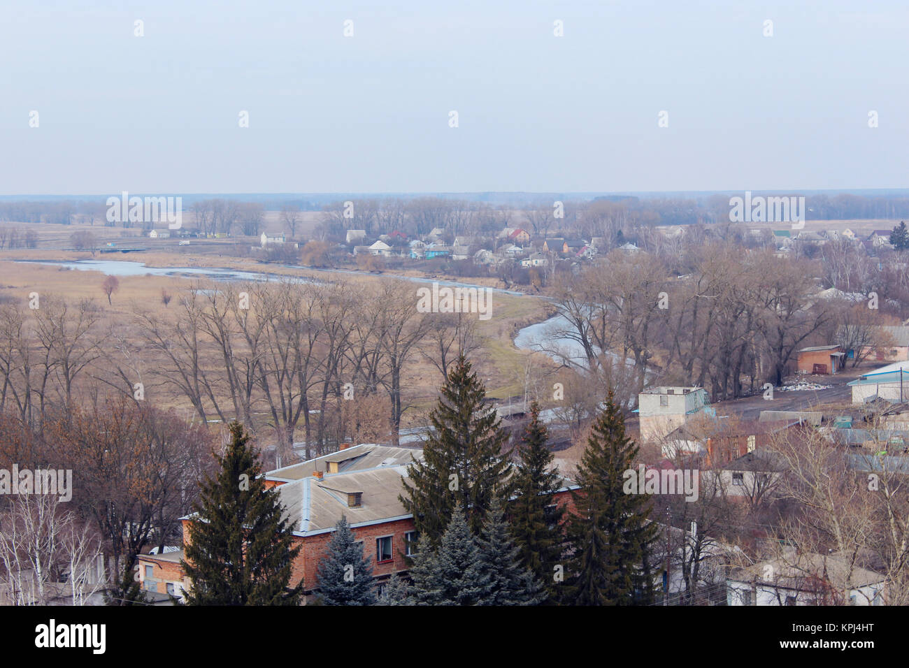 Blick von der Vogel & # 39 s Eye View von kozelets Stadt Stockfoto