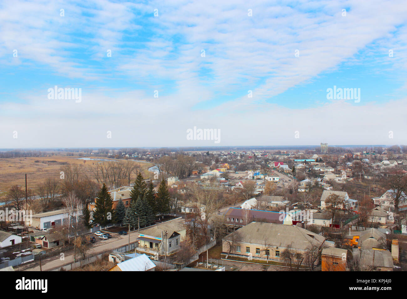 Blick auf die stadt Kozelets Vogel & # 39 s-Eye View Stockfoto