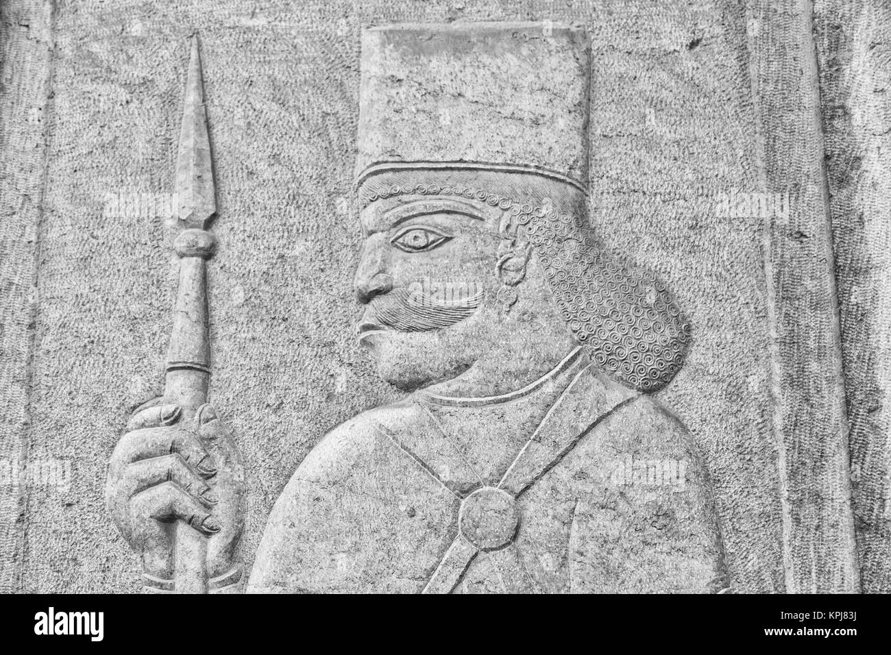 Im iran Der bas-relief eines antiken Krieger Stockfoto