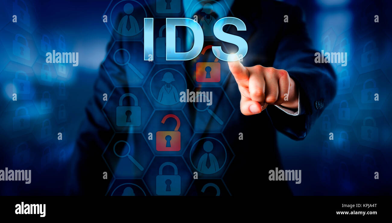 Drücken Corporate Network Administrator-IDS Stockfoto