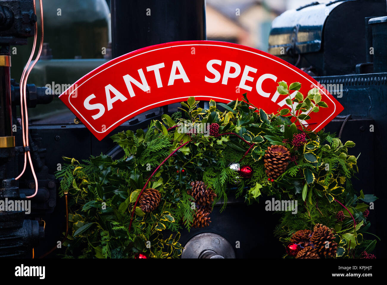 Aberystwyth Wales UK, Samstag, 16 Dezember 2017 Das Tal von rheidol Schmalspur Dampfeisenbahn betreibt seine beliebte Santa Spezielle von der Endhaltestelle Aberystwyth Bahnhof Credit: Keith Morris/Alamy leben Nachrichten Stockfoto