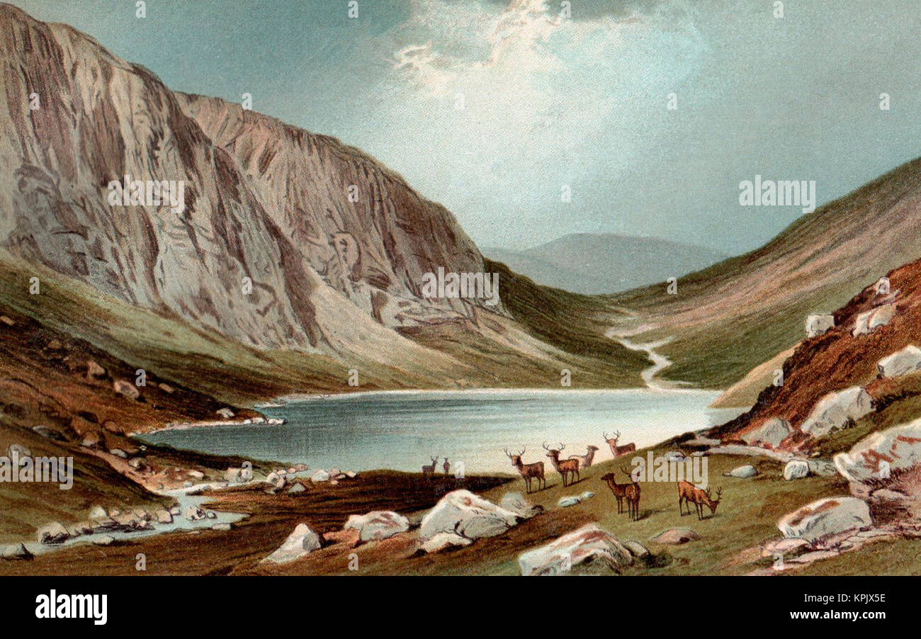 Lochnagar, Schottland, viktorianischen Abbildung Stockfoto