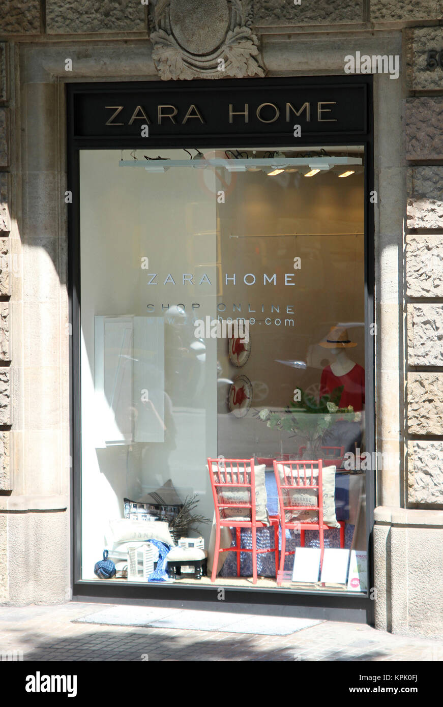 Zara Home shop, Passeig de Gràcia Straße 6, L' Eixample direkt, Barcelona, Spanien. Stockfoto