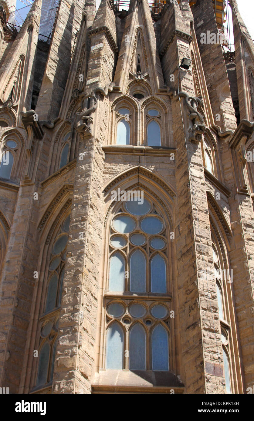 Apsis Fassade mit Eidechsen, Basilika ich Temple Expiatori de la Sagrada Familia (Basilika und Sühneopfer Kirche der Heiligen Familie) Kirche, Barcelona, Spai Stockfoto