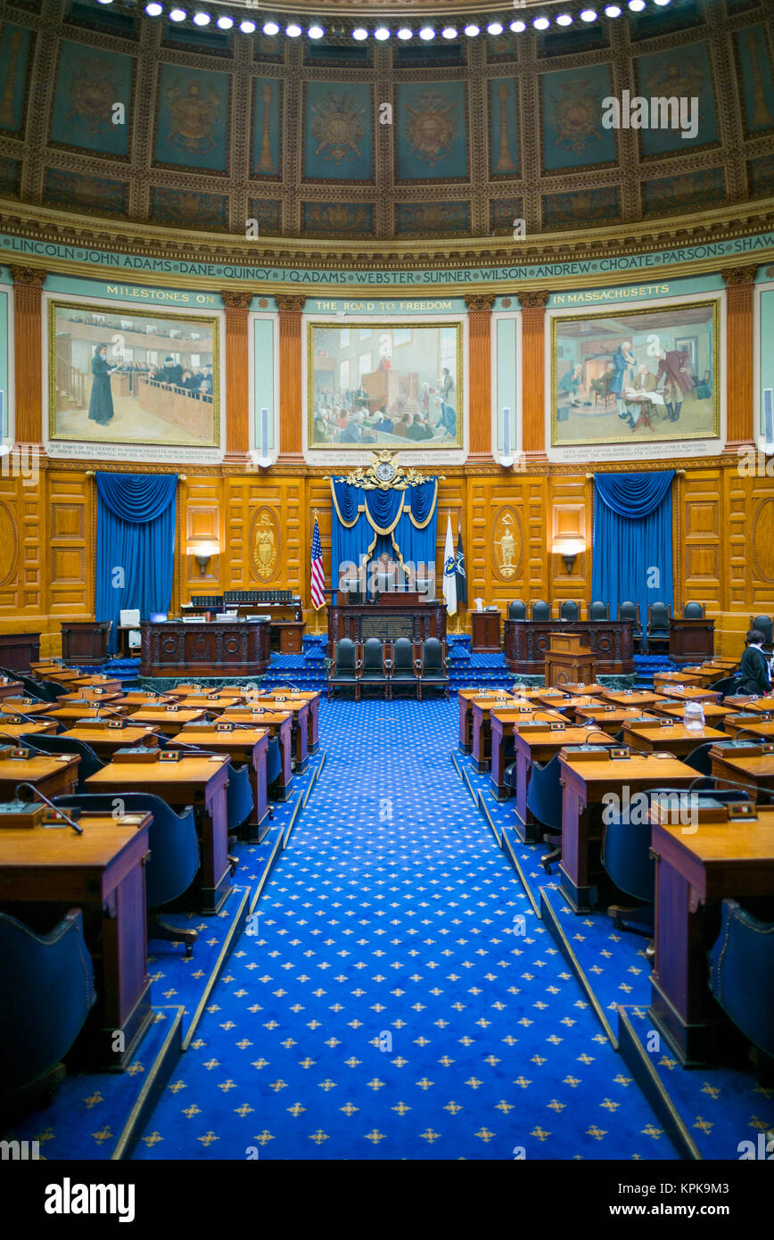 Kammer des Repräsentantenhaus von Massachusetts State House, Boston, Massachusetts, USA Stockfoto