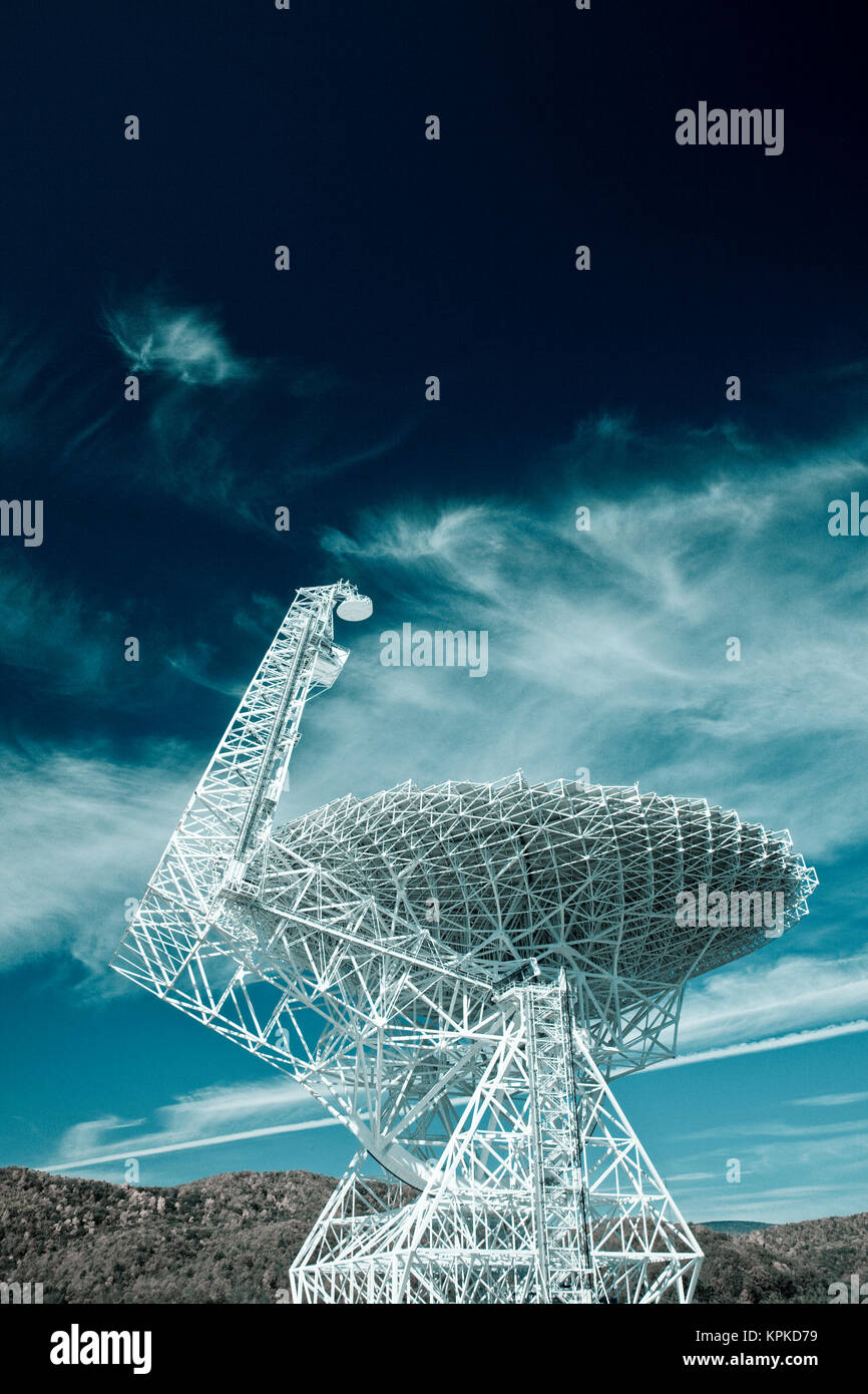 USA, West Virginia, grüne Bank. National Radio Astronomy Observatory, Robert C. Byrd Green Bank Telescope (GBT), größte voll steuerbare Radioteleskop der Welt. Stockfoto