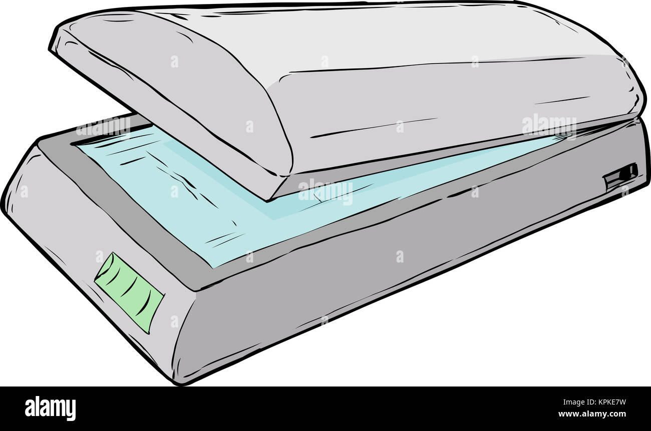 Öffnen Flachbettscanner Stockfoto