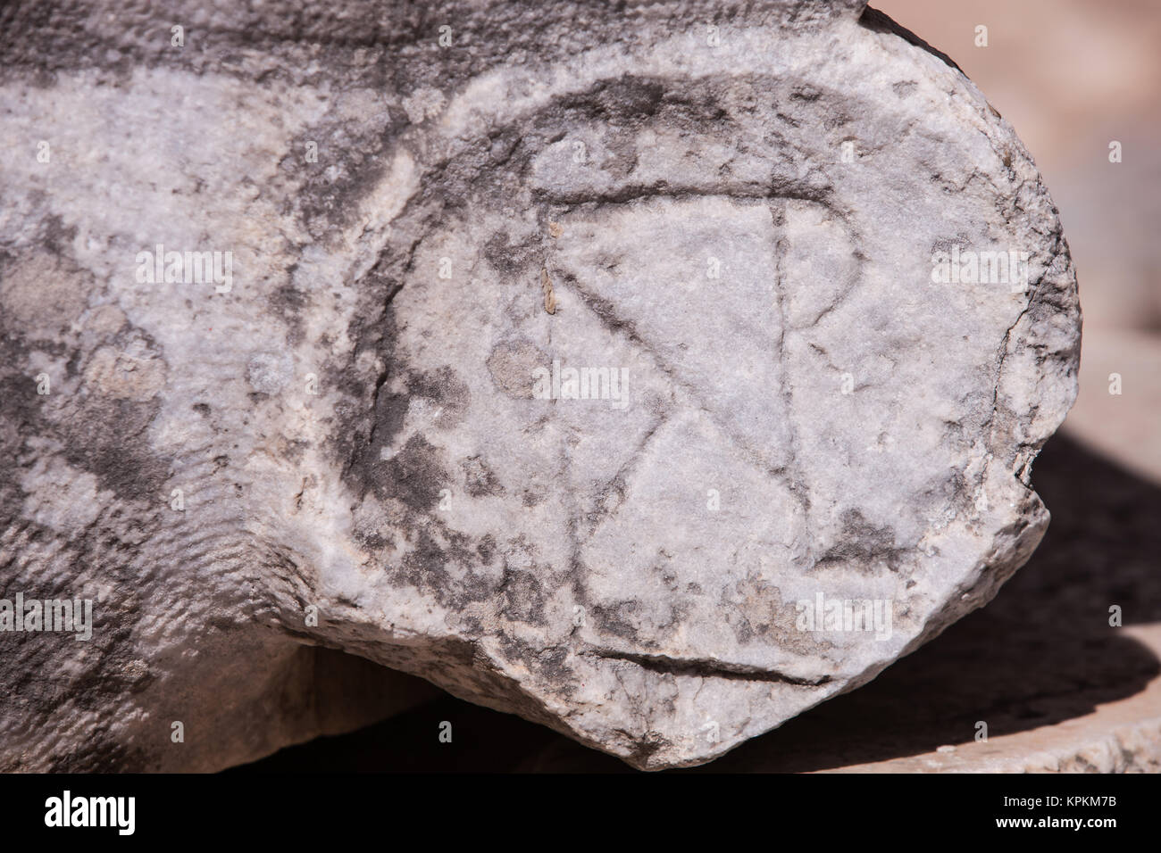 Christliches Symbol in der alten Stein Stockfoto
