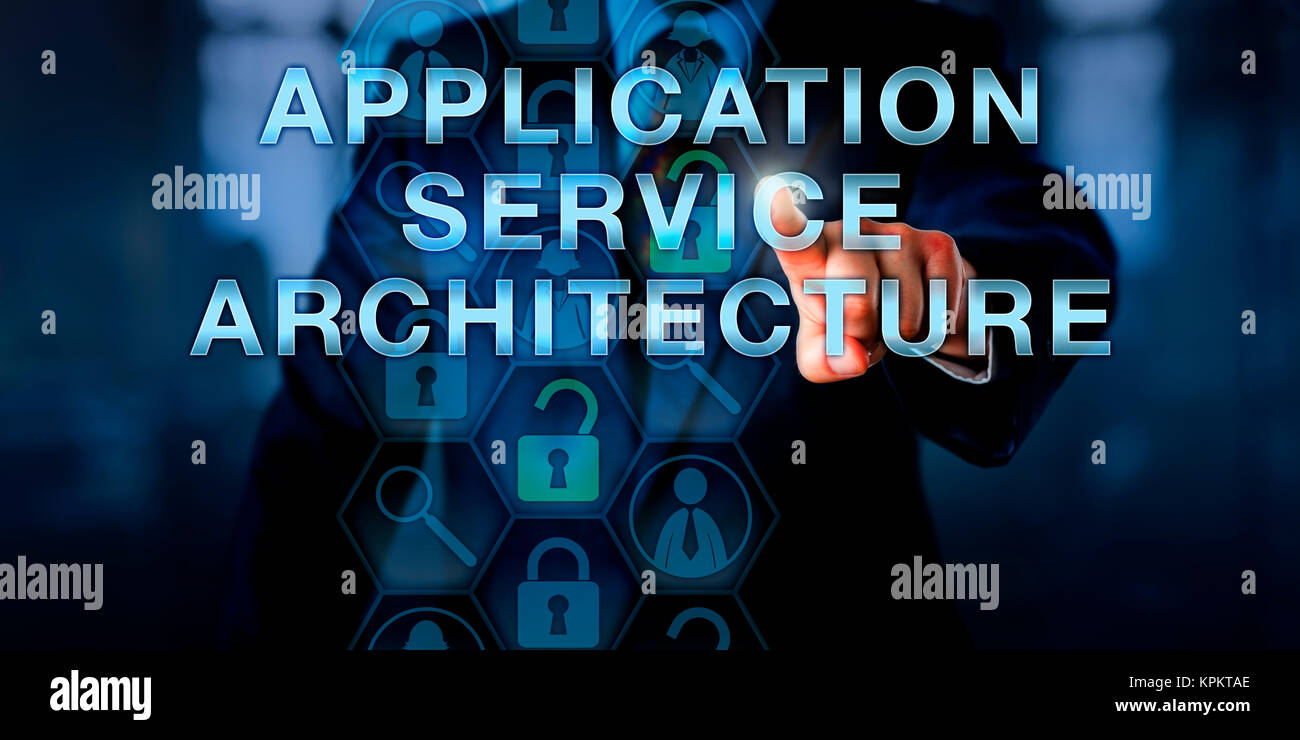 Anbieter Pressen APPLICATION SERVICE ARCHITEKTUR Stockfoto