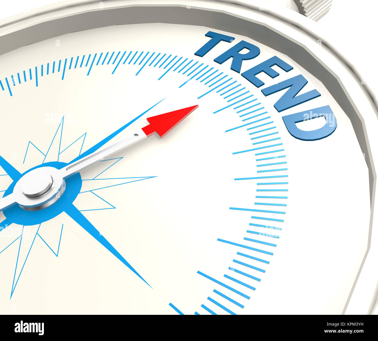 Kompass mit Trend word Stockfoto