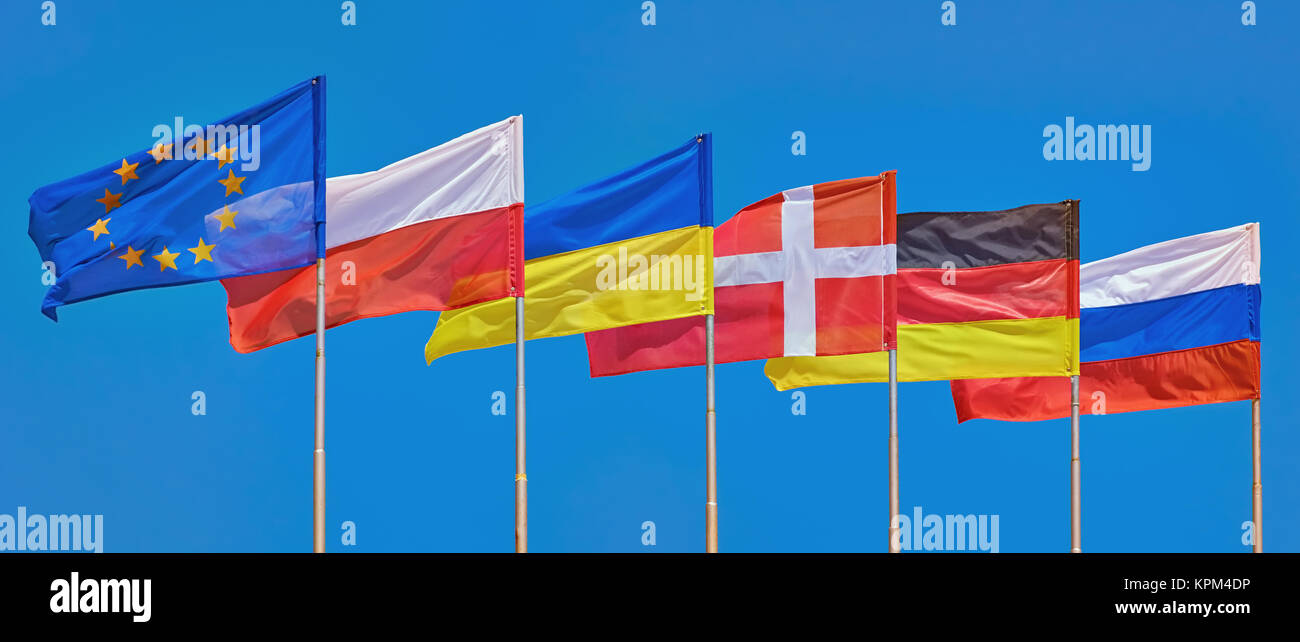 Flaggen verschiedener Länder Stockfoto