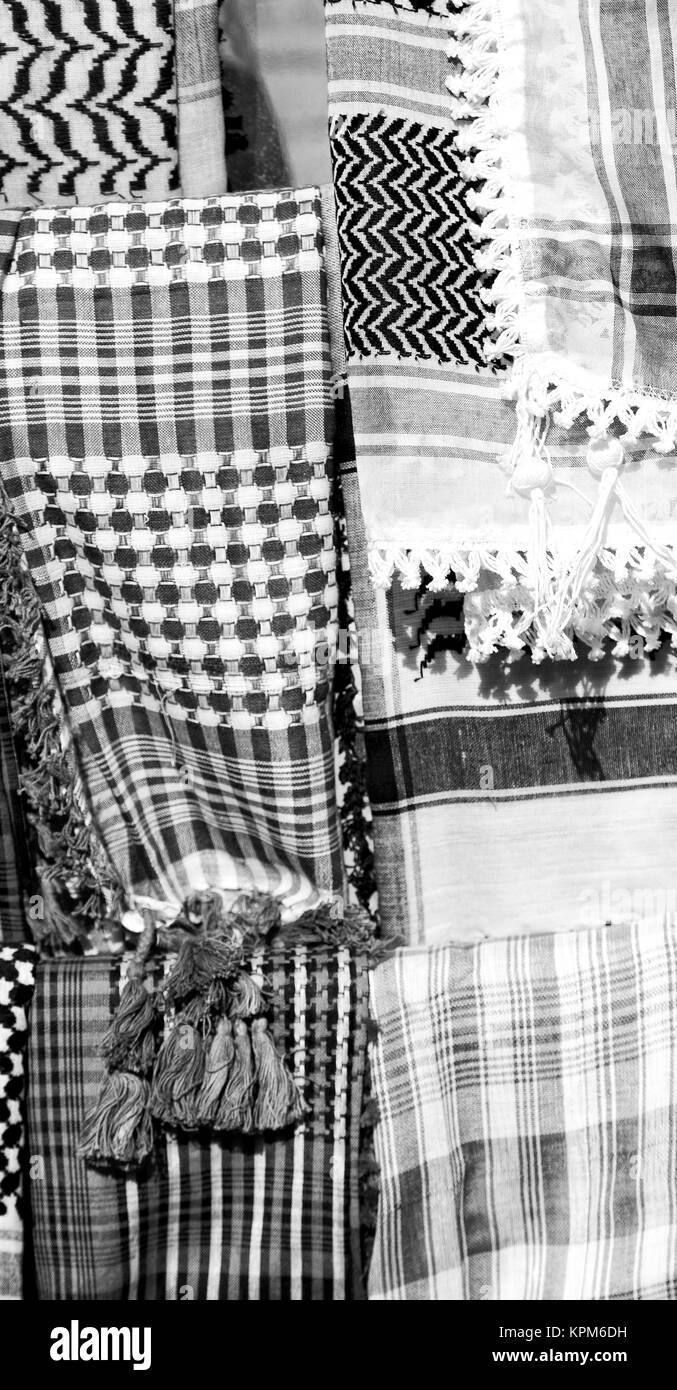 die Textur der Baumwolle traditionellen symbolischen arabischen Schal wie Hintergrund abstrakt Stockfoto