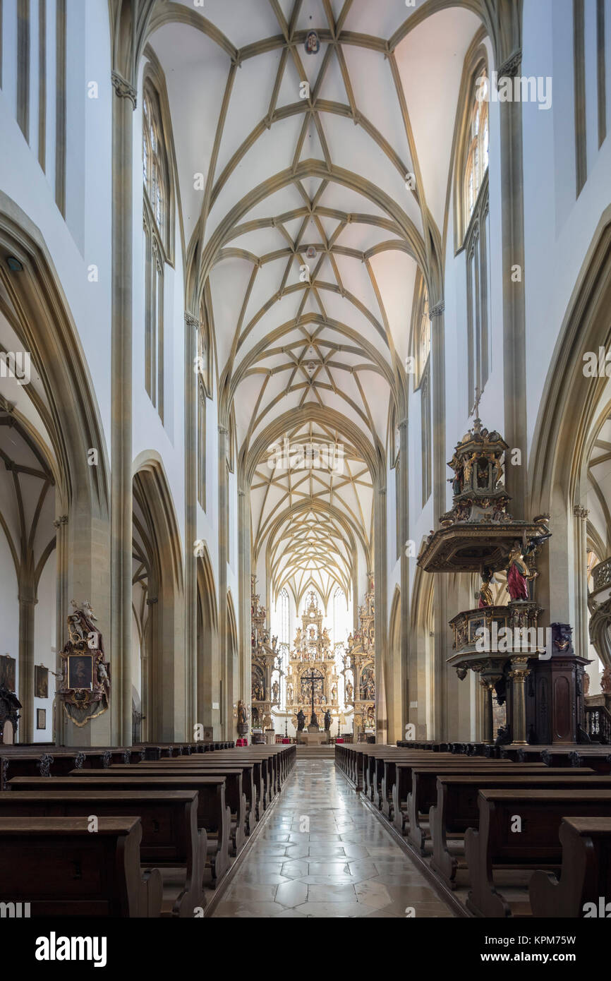 Langhaus, der Basilika SS. Ulrich und Afra, Augsburg, Deutschland Stockfoto