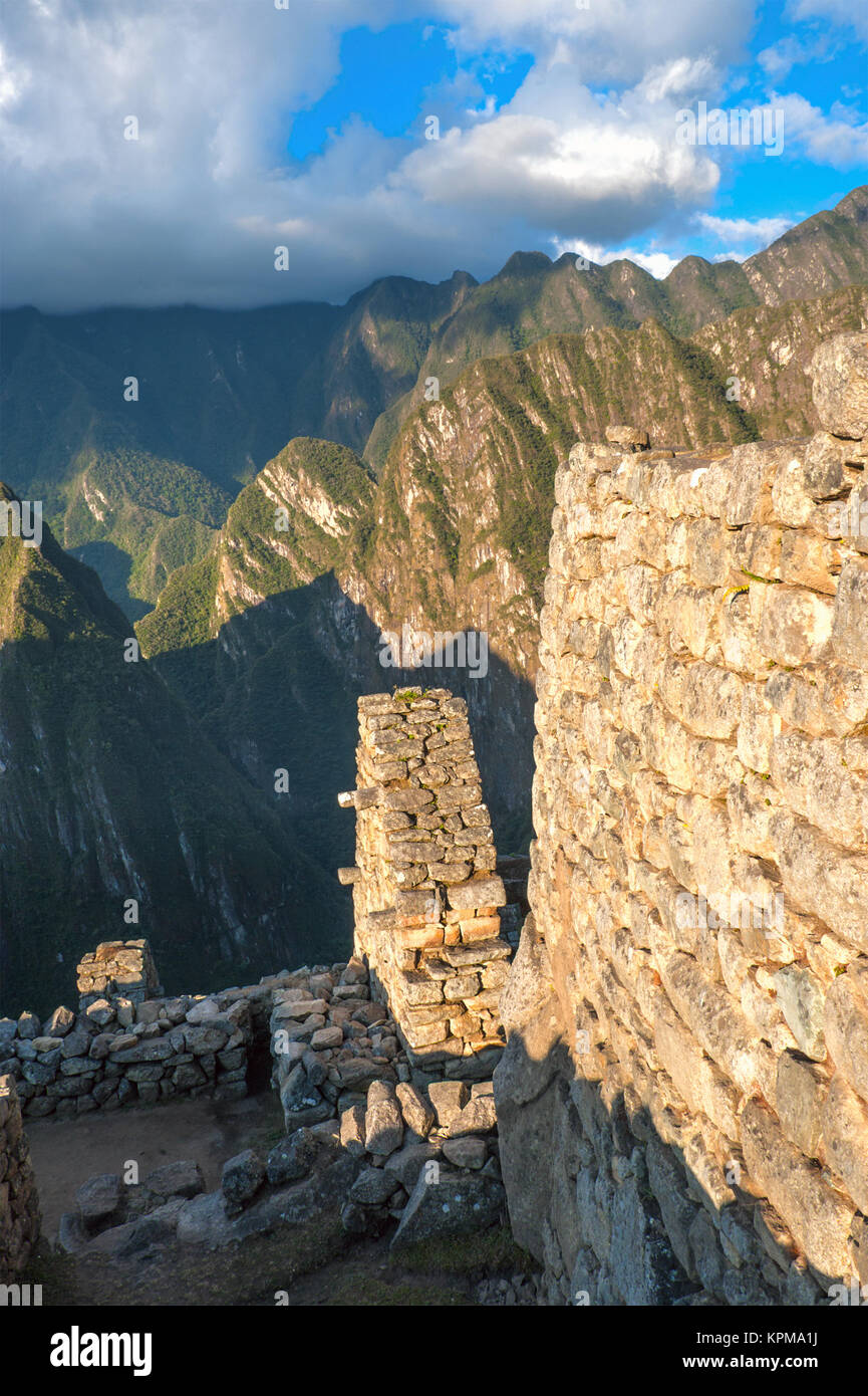 Wachhaus in Machu Picchu, Anden, Heiliges Tal, Peru Stockfoto