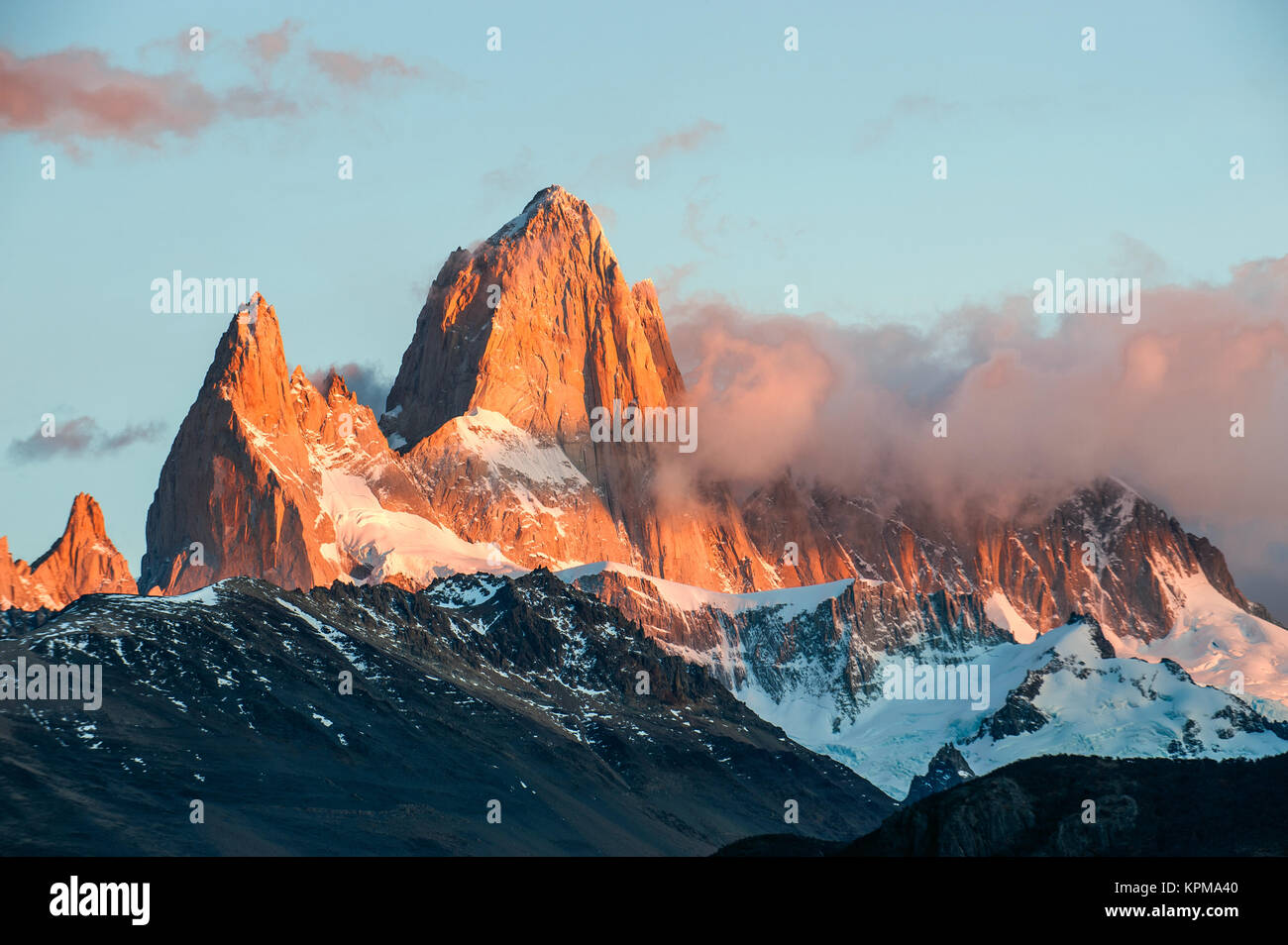 Fitz Roy Berg, El Chalten, Patagonien, Gletscher-Nationalpark Argentinien. Stockfoto