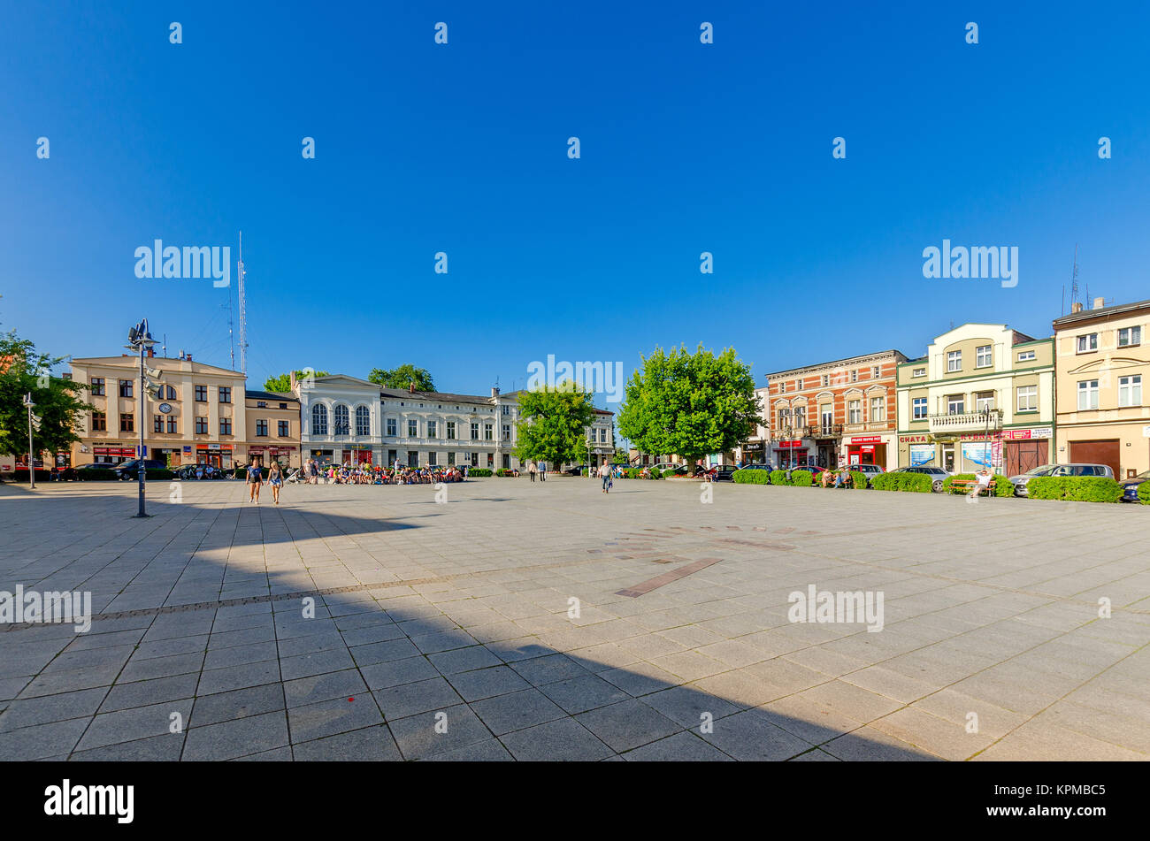 Hauptplatz in Wagrowiec (deutsch: Wongrowitz), Woiwodschaft Großpolen, Polen, Europa. Stockfoto