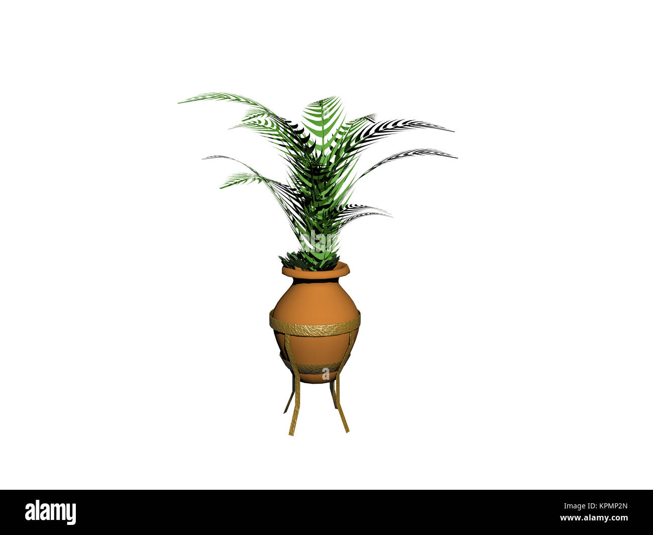 Vase mit Palmwedeln Stockfoto