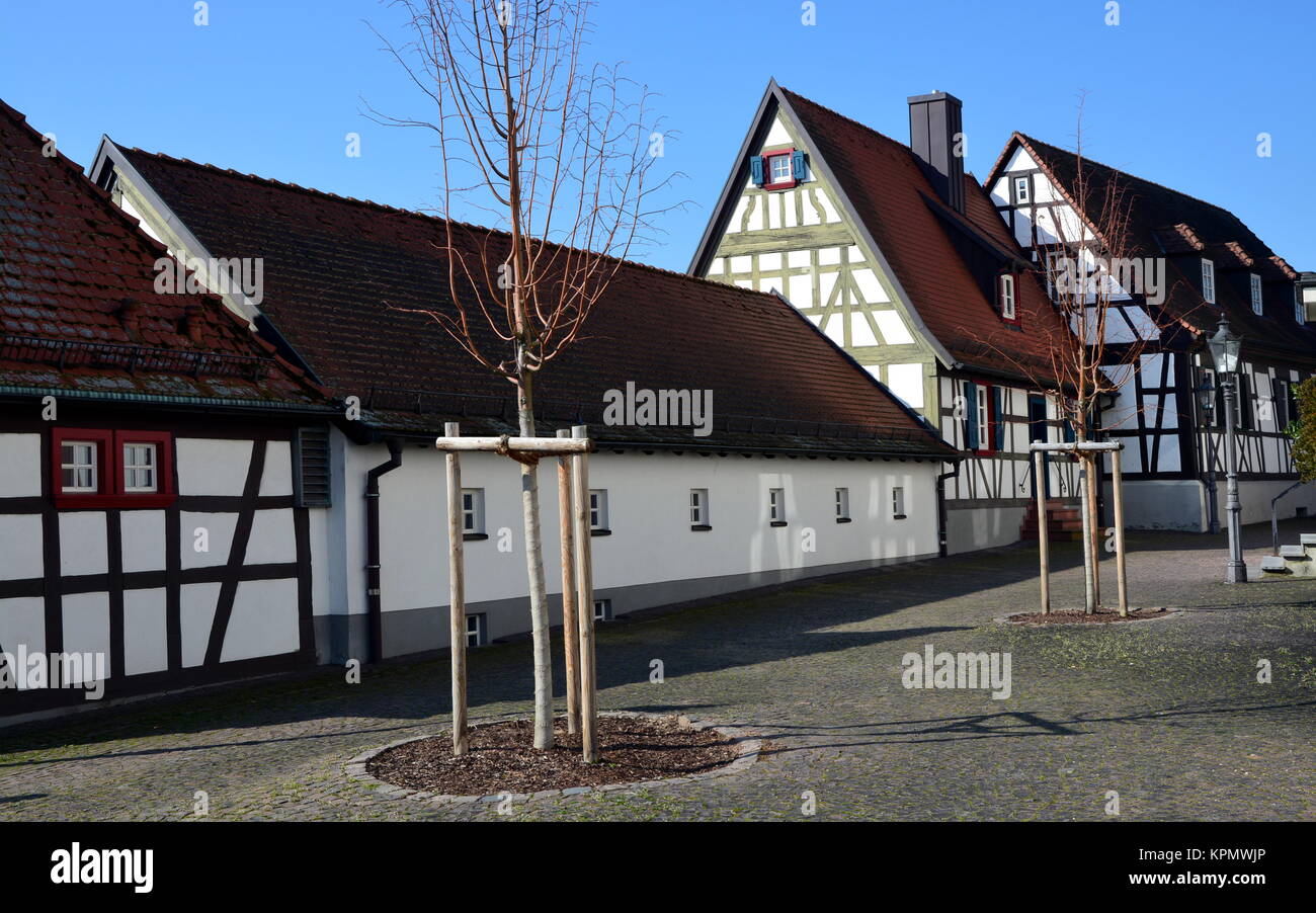 Fachwerk ensemble kleine Kulturzentrum in rheinzabern Stockfoto