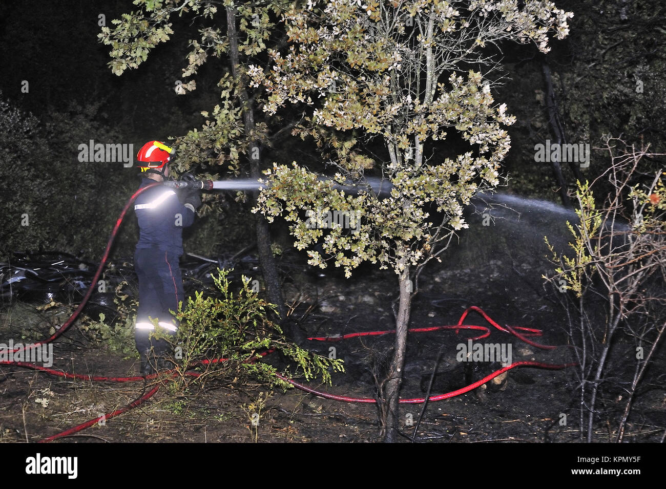 Feuerwehrmann in den Französischen Stockfoto