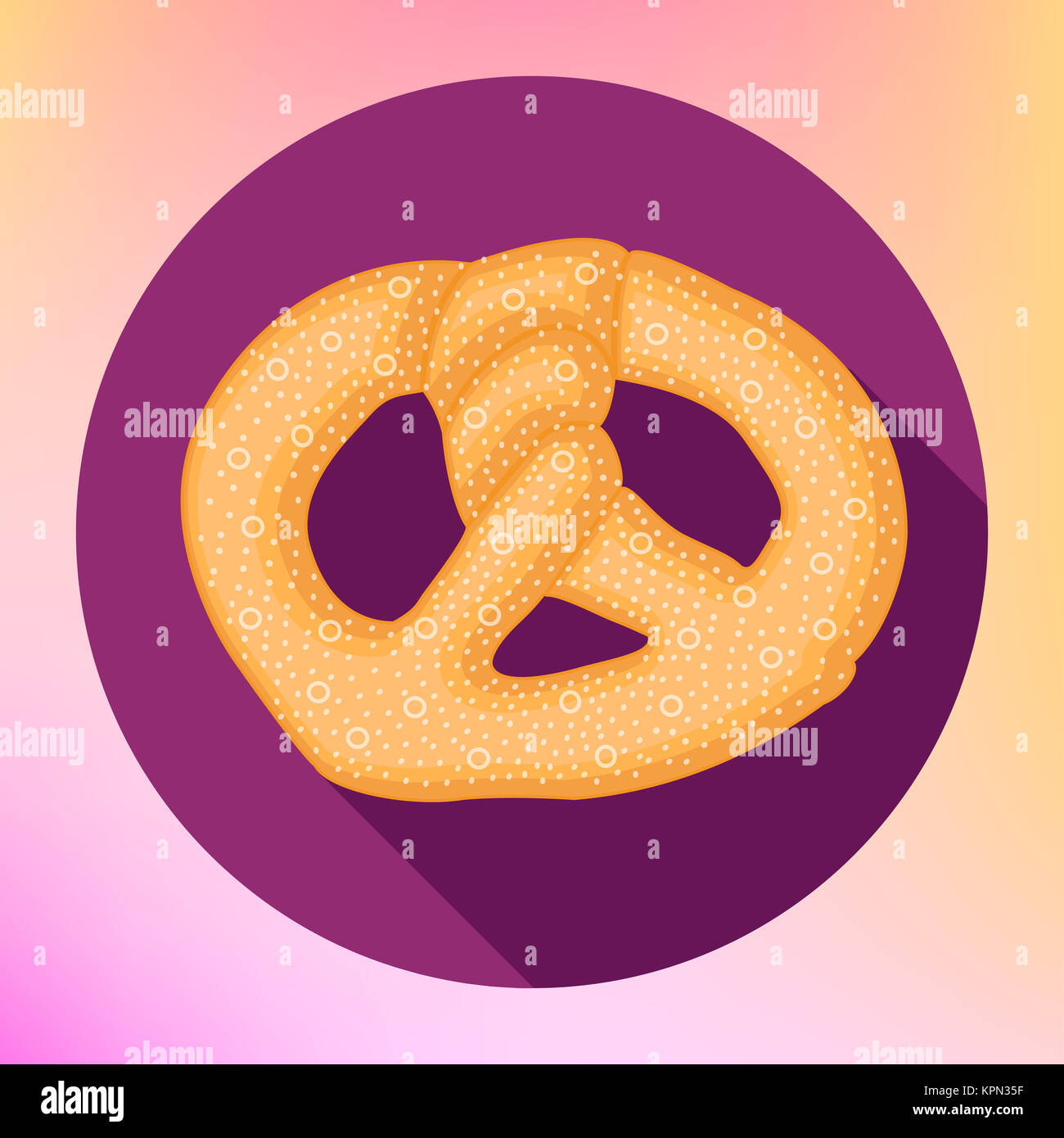 Brezel-Brötchen flach Vektor icon Stockfotografie - Alamy