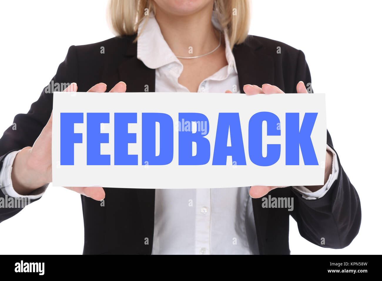 Geschäftskonzept Geschäftsfrau feedback Customer Care Service Stellungnahme Stockfoto