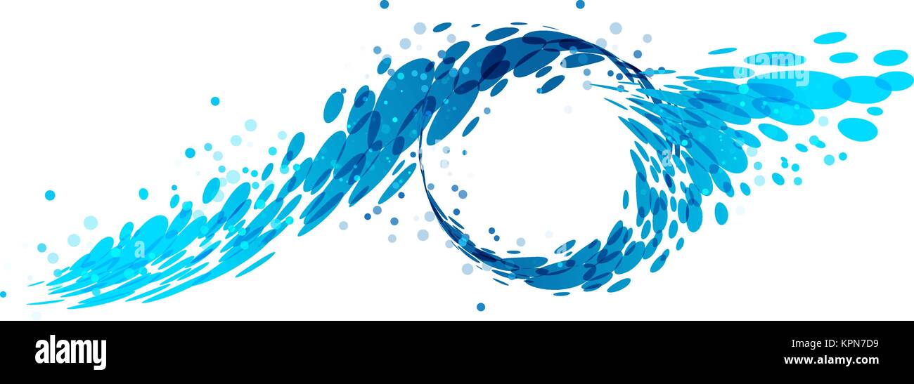 Wave Element auf weißem Hintergrund Stock Vektor