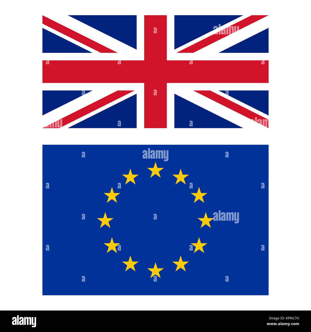 Großbritannien und Europa Fahnen Stockfoto