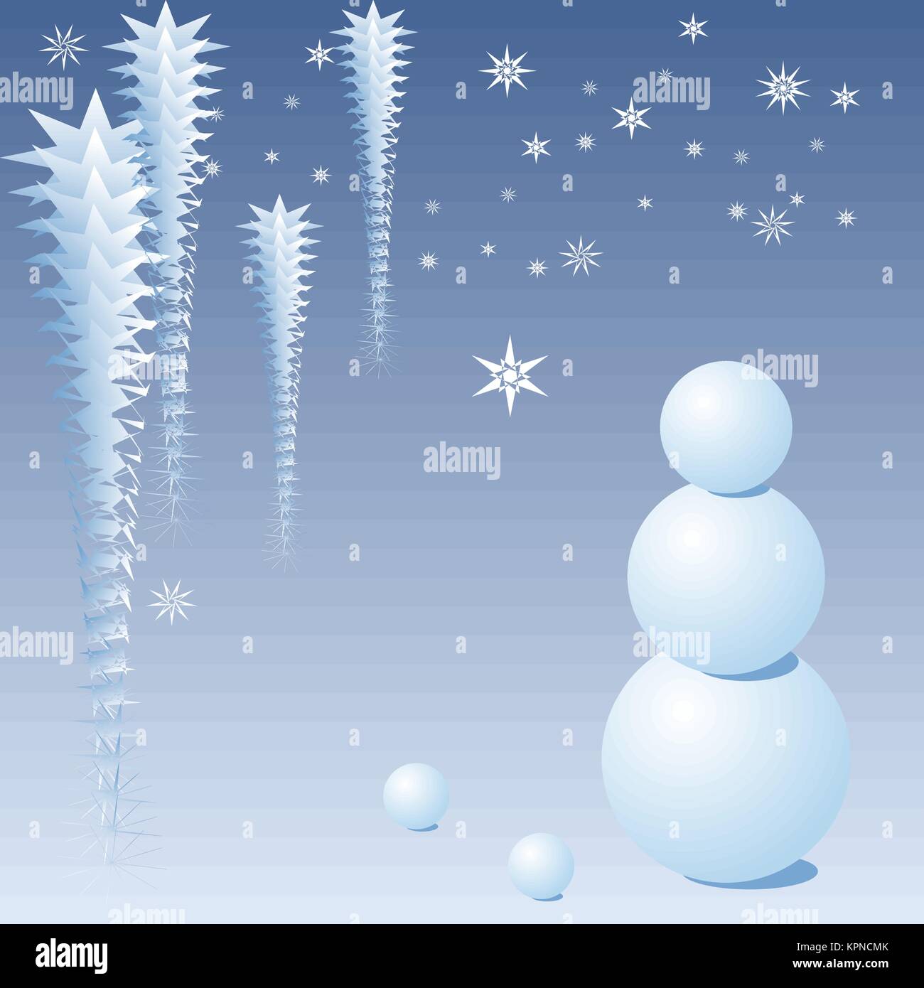 Blau Weihnachten Schneemann Stock Vektor