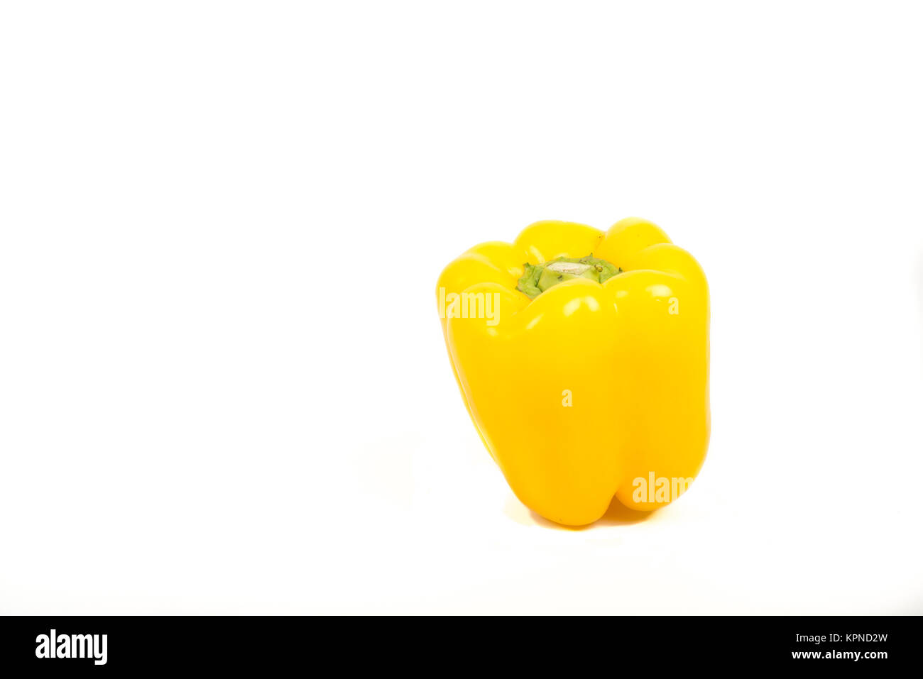 Gelbe Paprika auf Weiß Stockfoto