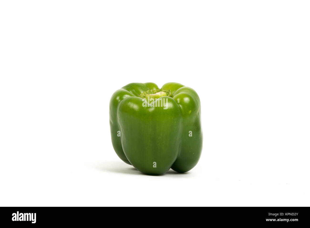 Paprika Grün auf Weiß Stockfoto