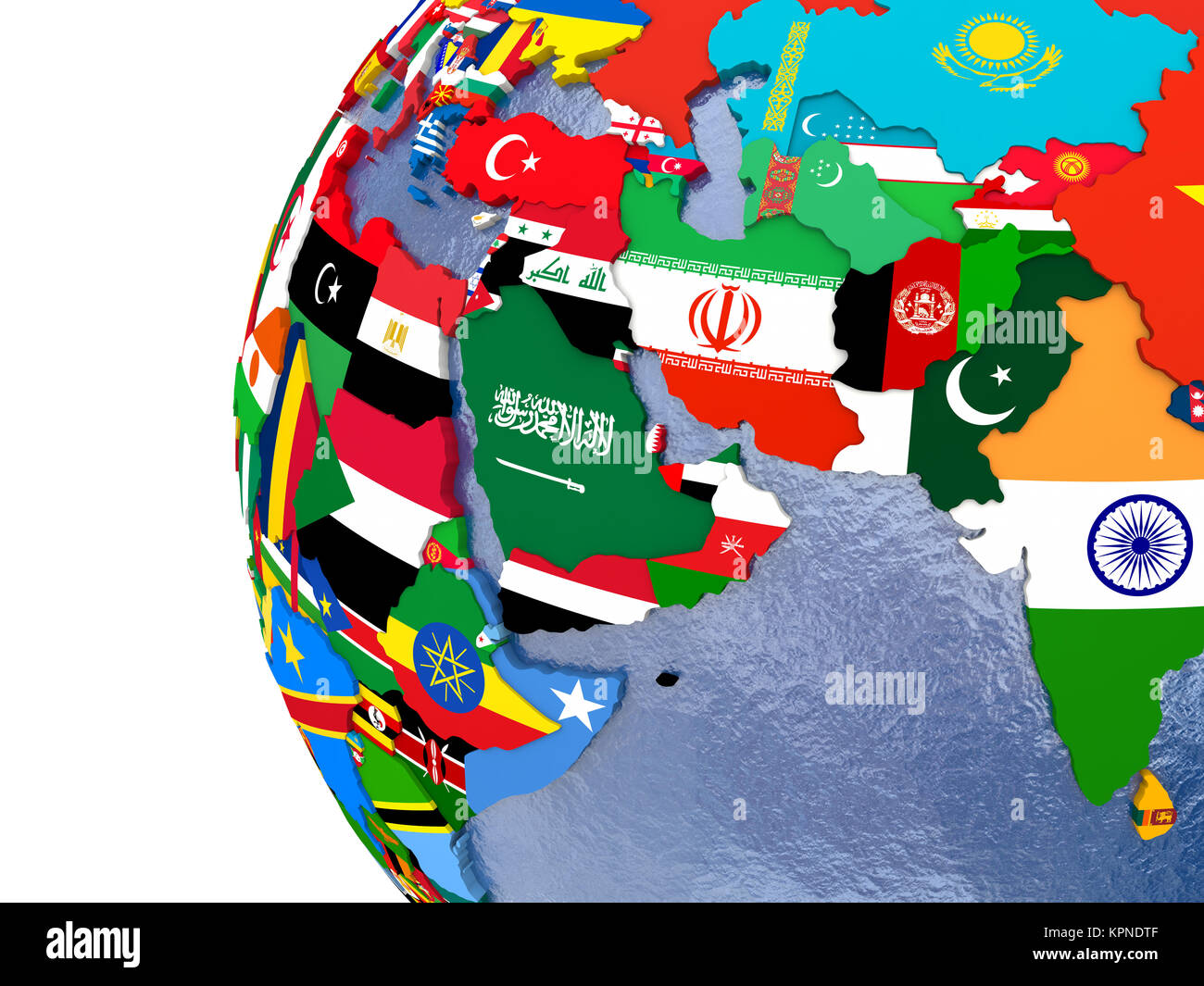 Politische Naher Osten Karte Stockfoto