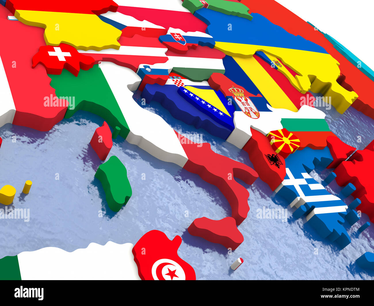 Italien auf politische Karte Stockfoto