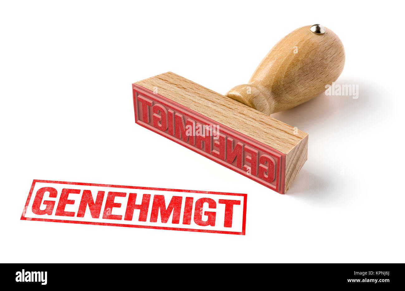 Holz Stempel - genehmigt Stockfoto