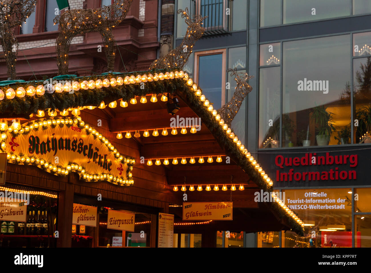 Weihnachtsmarkt advent Quedlinburg Stadt Stockfoto