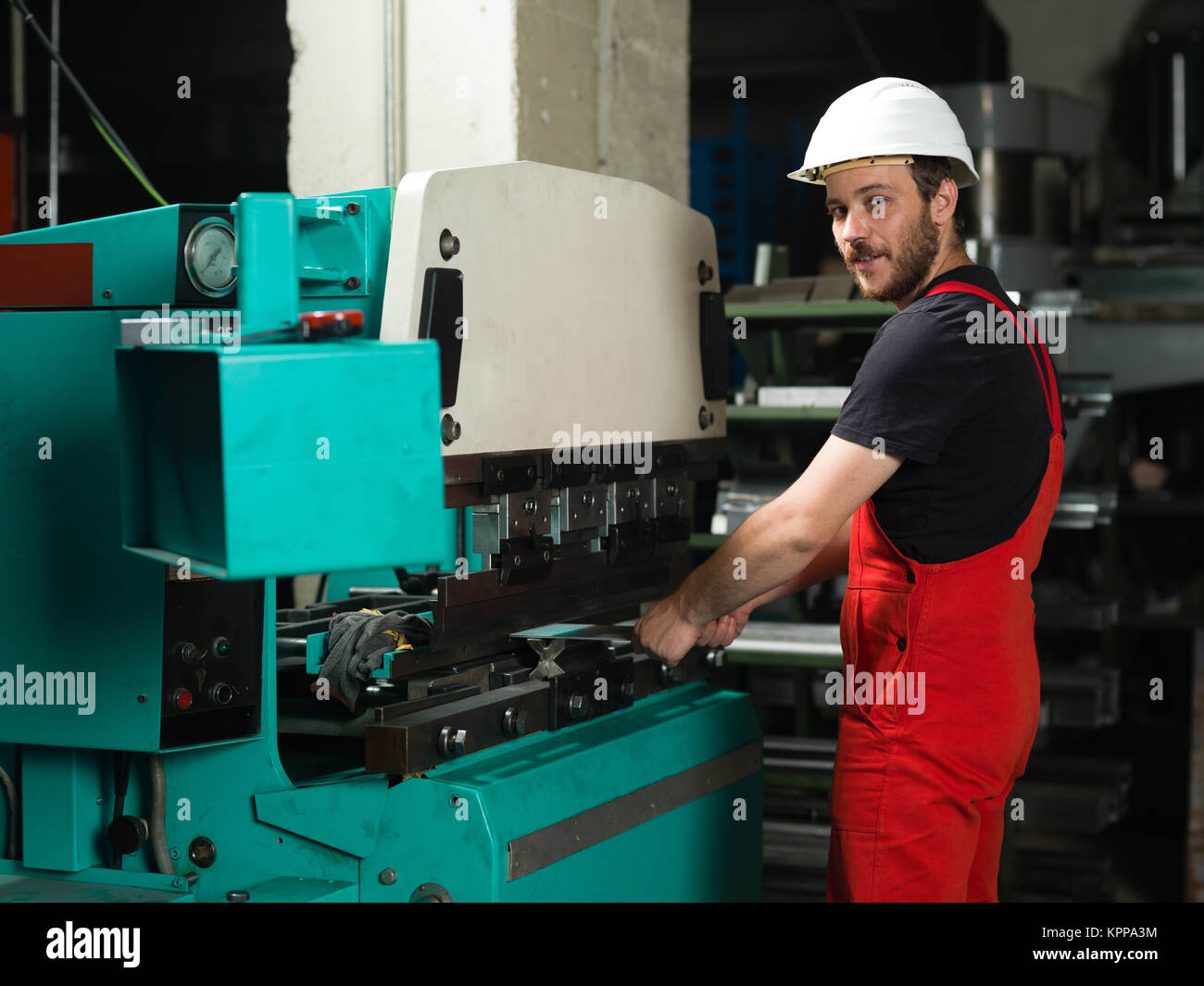 Ansicht von der linken Seite eines Arbeitnehmers Stockfoto