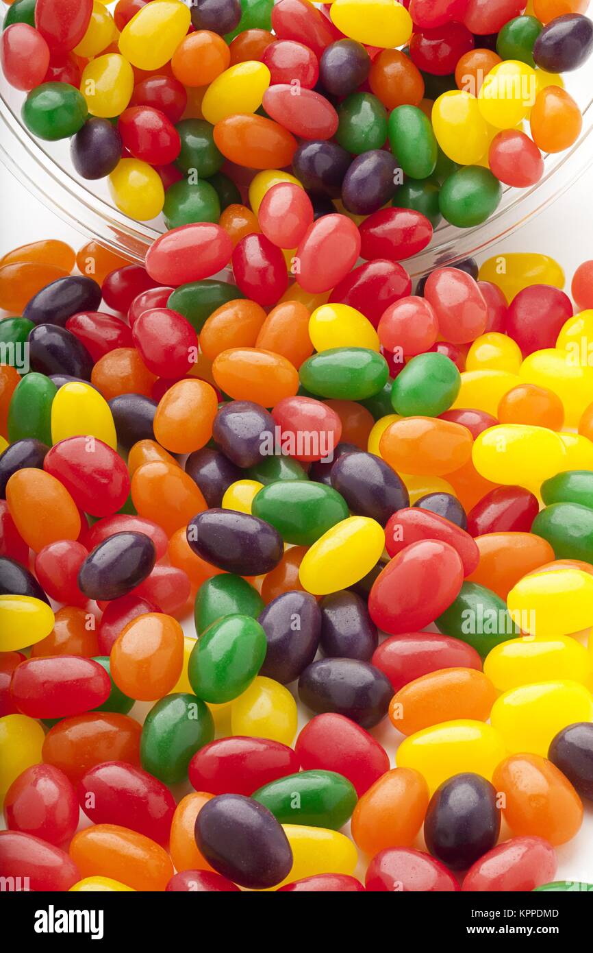 Jelly Beans in verschiedenen Farben Stockfoto
