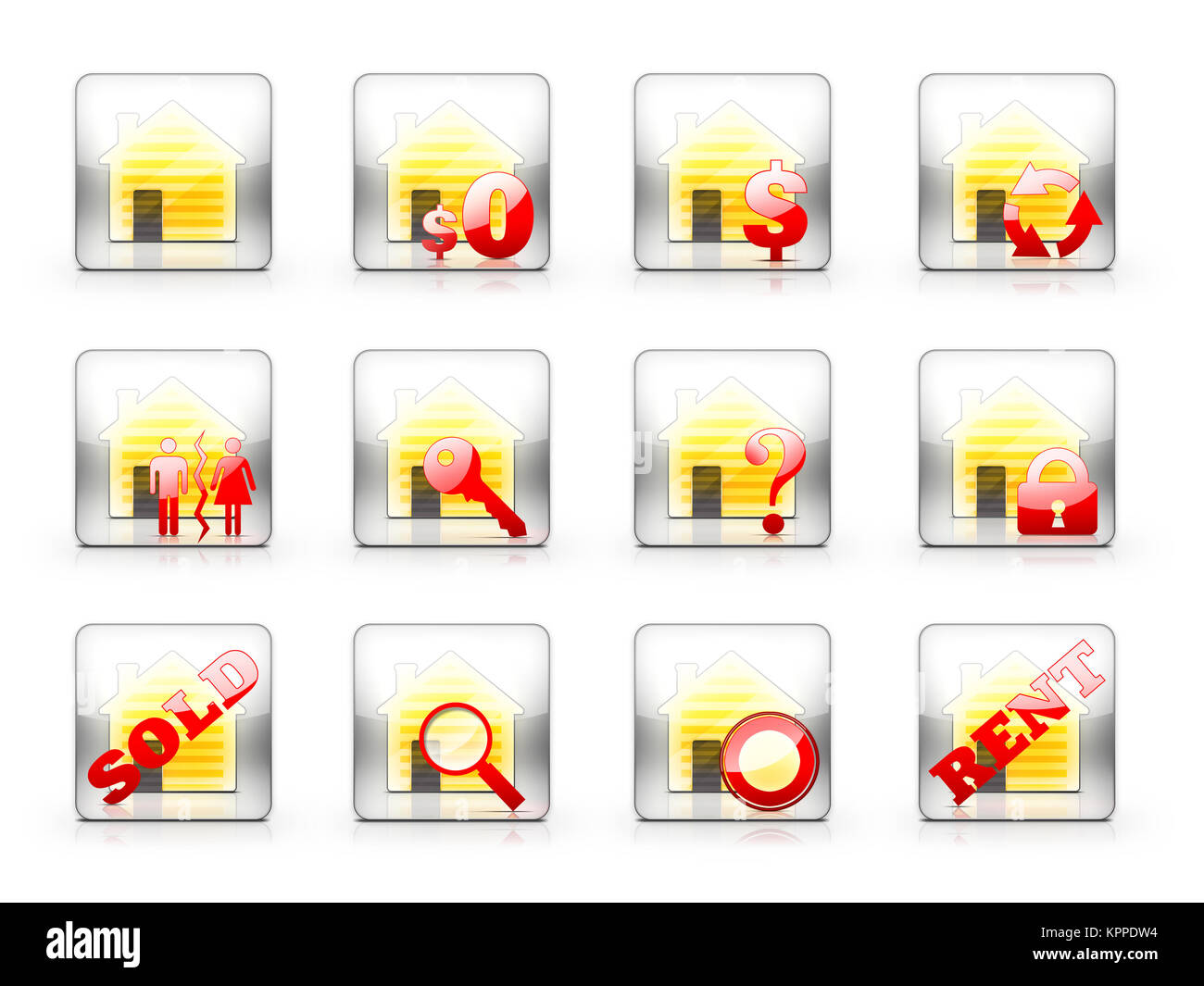 Icon Set für Immobilien Stockfoto