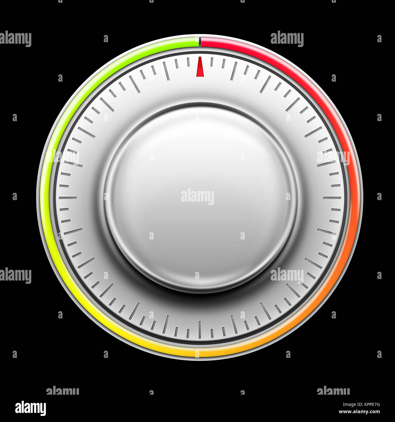 Thermostat auf dem schwarzen Hintergrund. 2D-Grafiken. Computer Nachfolger Stockfoto