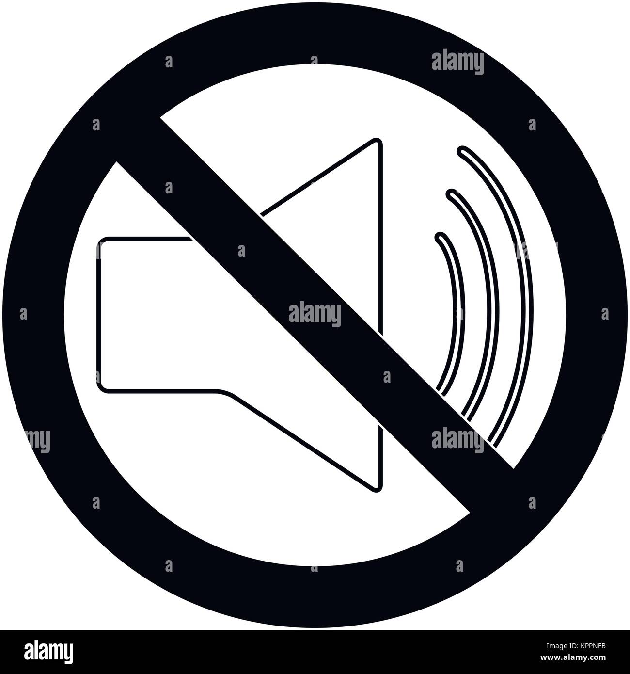 Mute symbol Vektor. Verbot der Lautsprecher und keine Musik audio Abbildung Stock Vektor