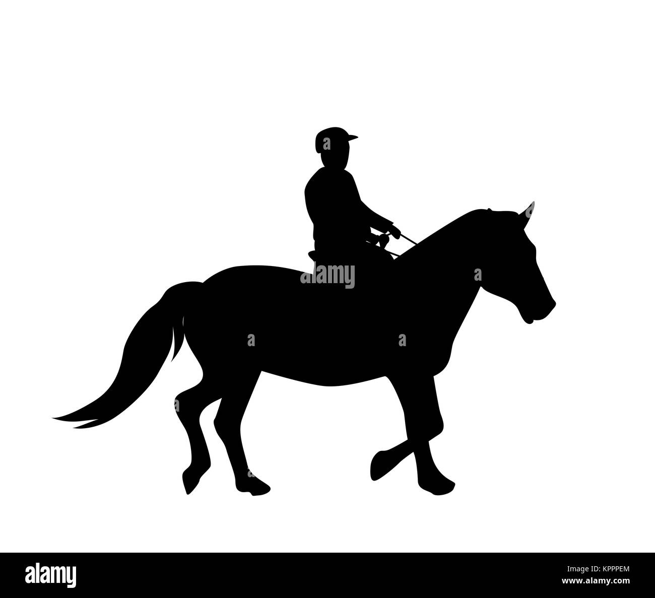 Aufkleber auf dem Auto silhouette Reiter auf Pferd. Experte in der Dressur von Stock Vektor
