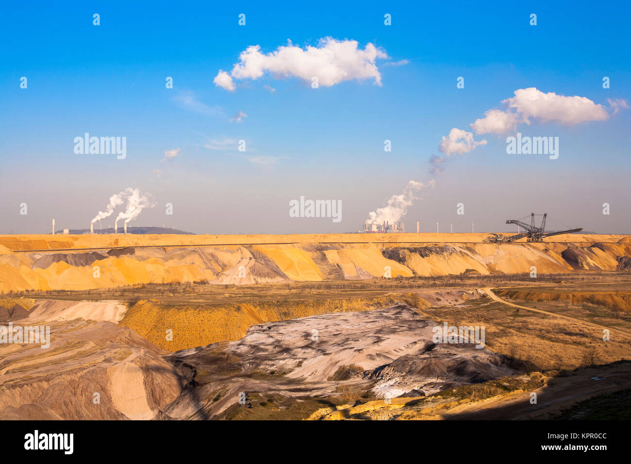 Deutschland, Braunkohle Tagebau Garzweiler in der Nähe von juechen. Deutschland, Braunkohletagebau Garzweiler bei juechen. Stockfoto