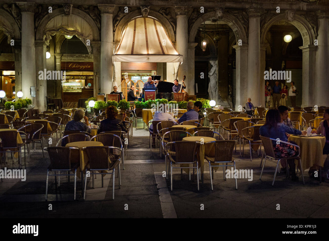 Grancaffè & Ristorante Quadri in quadratischen Markusplatz Venedig Stockfoto