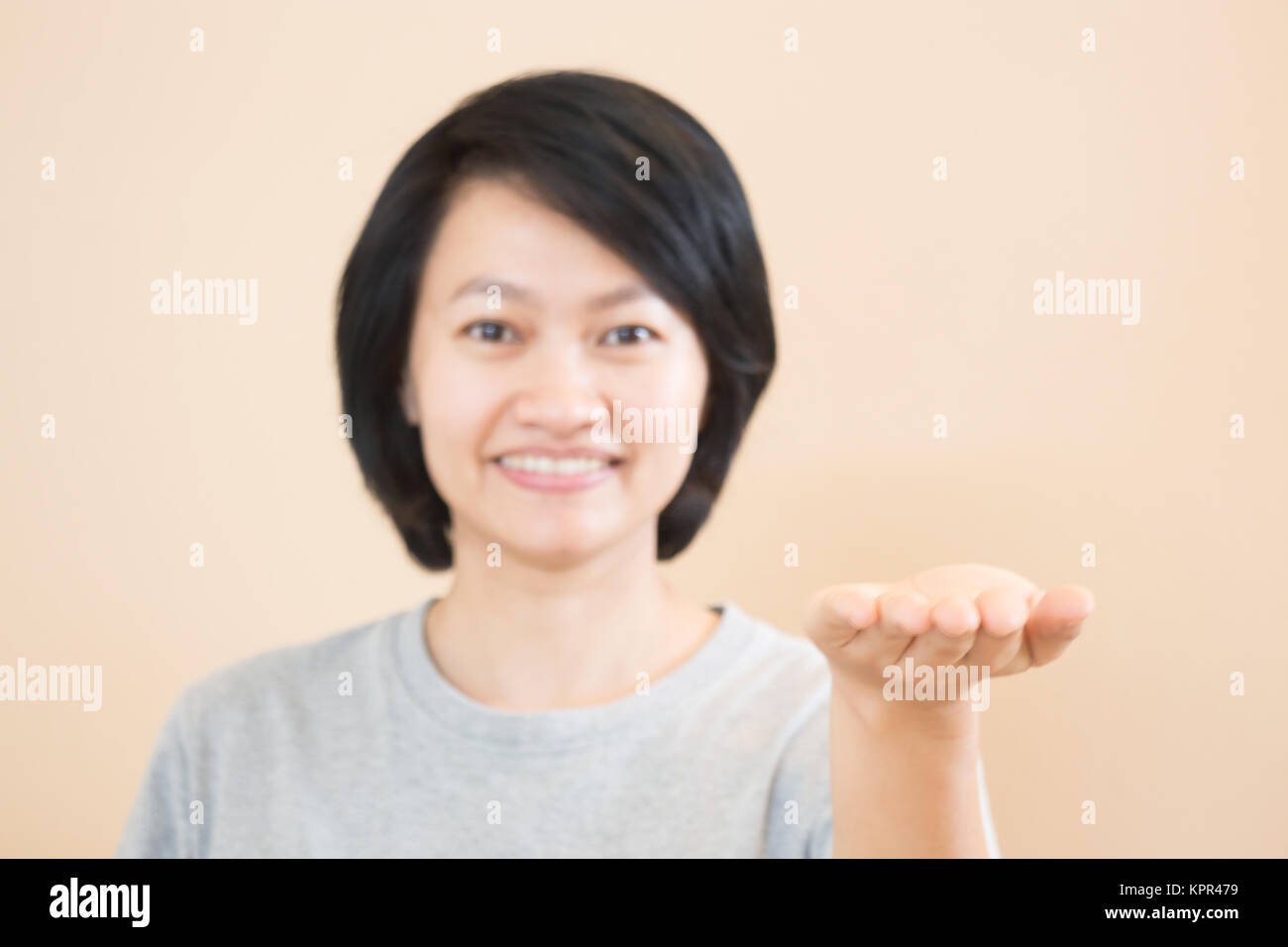 Asiatische Frau hand Aktion Geste Stockfoto