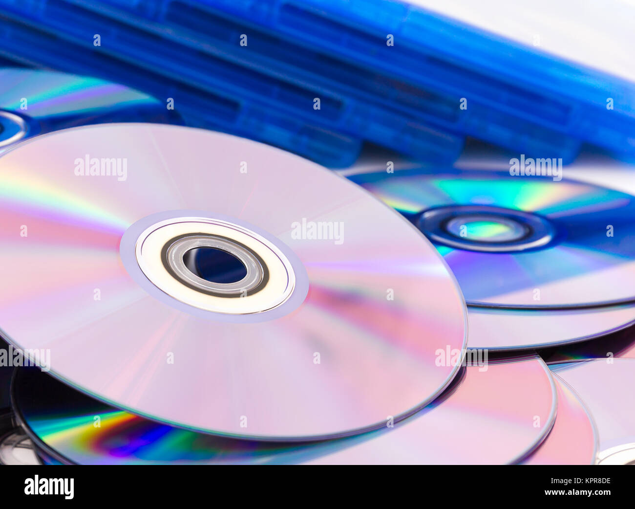 Close up Compact Discs (CD/DVD). Stockfoto