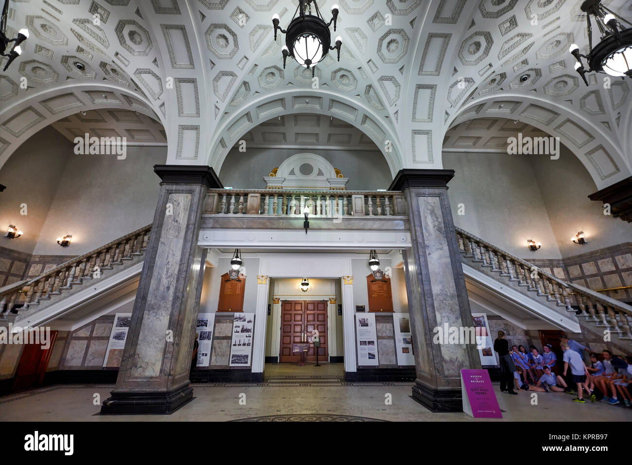Der große Saal des Rathauses in Brisbane, Australien Stockfoto