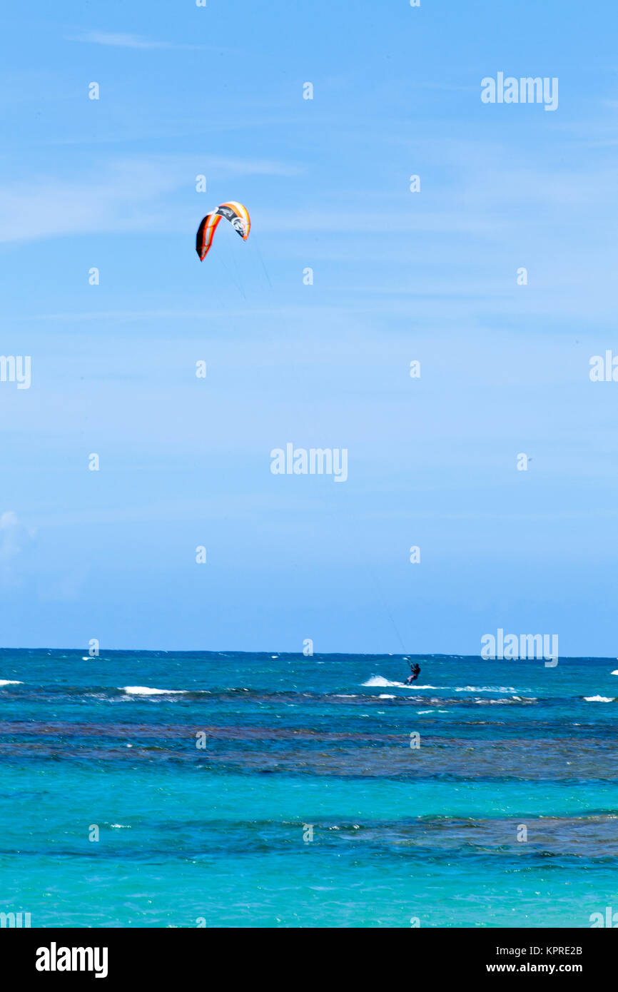 Fly surf Playa Las Terrenas Stockfoto