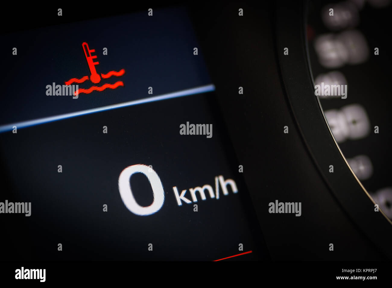 Kühlmitteltemperatur Symbol in einem Auto Stockfoto