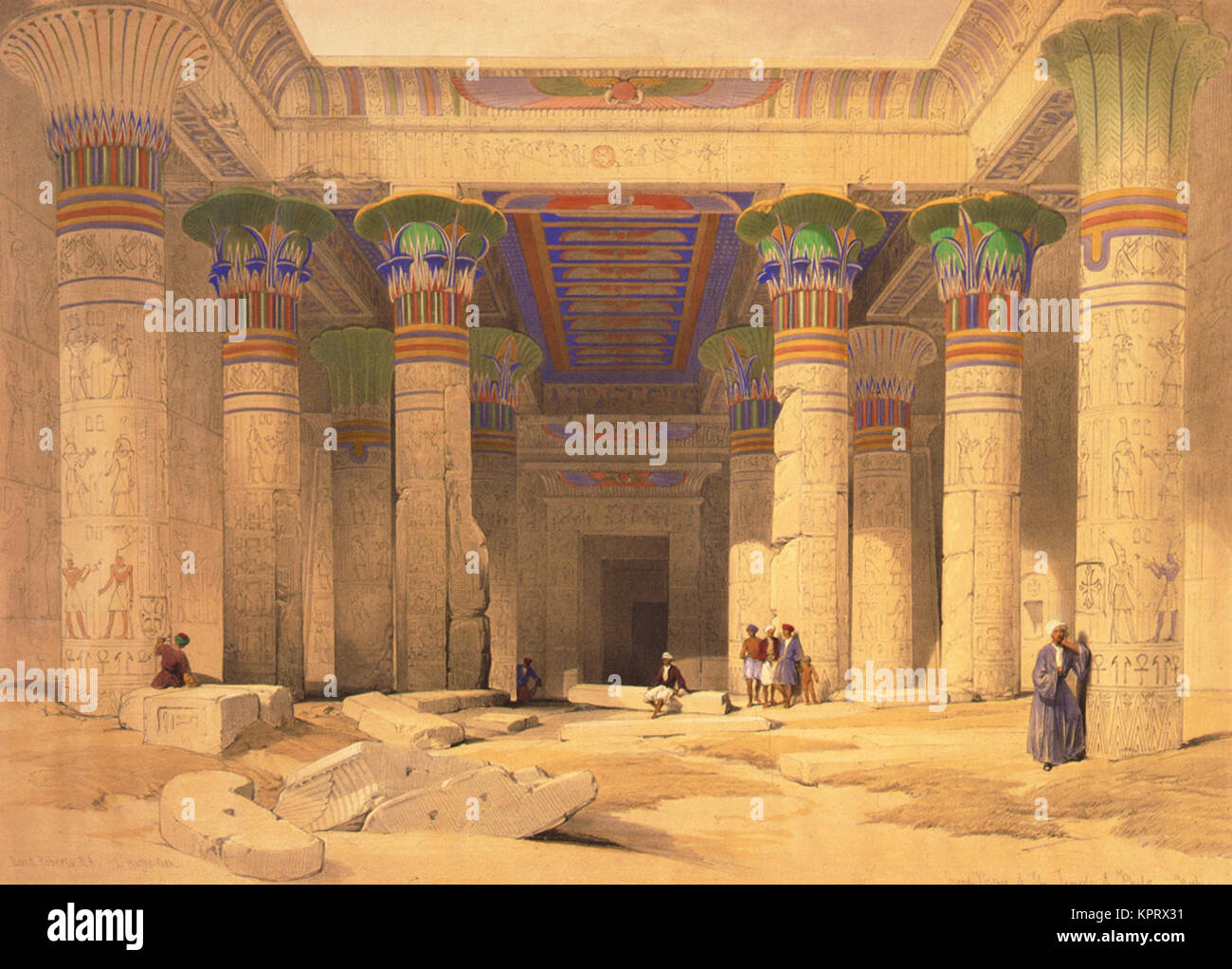 Grand Vorhalle des Tempels von Philae - Nubien Stockfoto